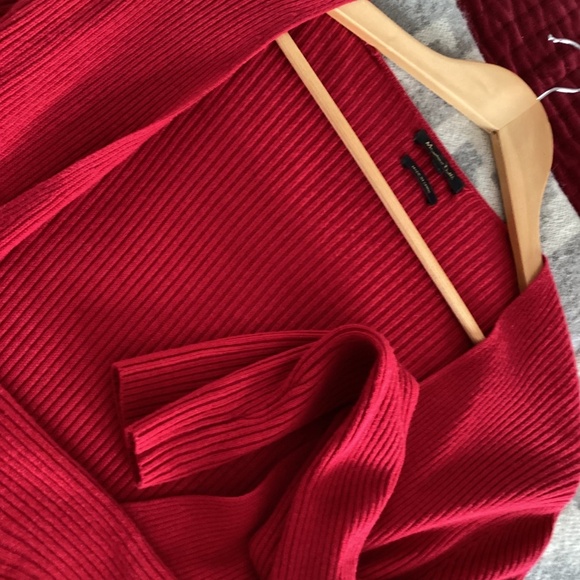 Massimo Dutti Wool Blend Cardigan Red Size Small - Picture 7 of 12